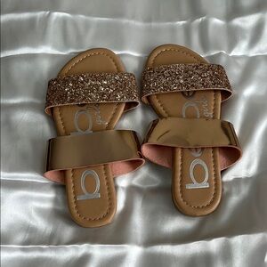 Boohoo Glittery Brown Kids Sandals